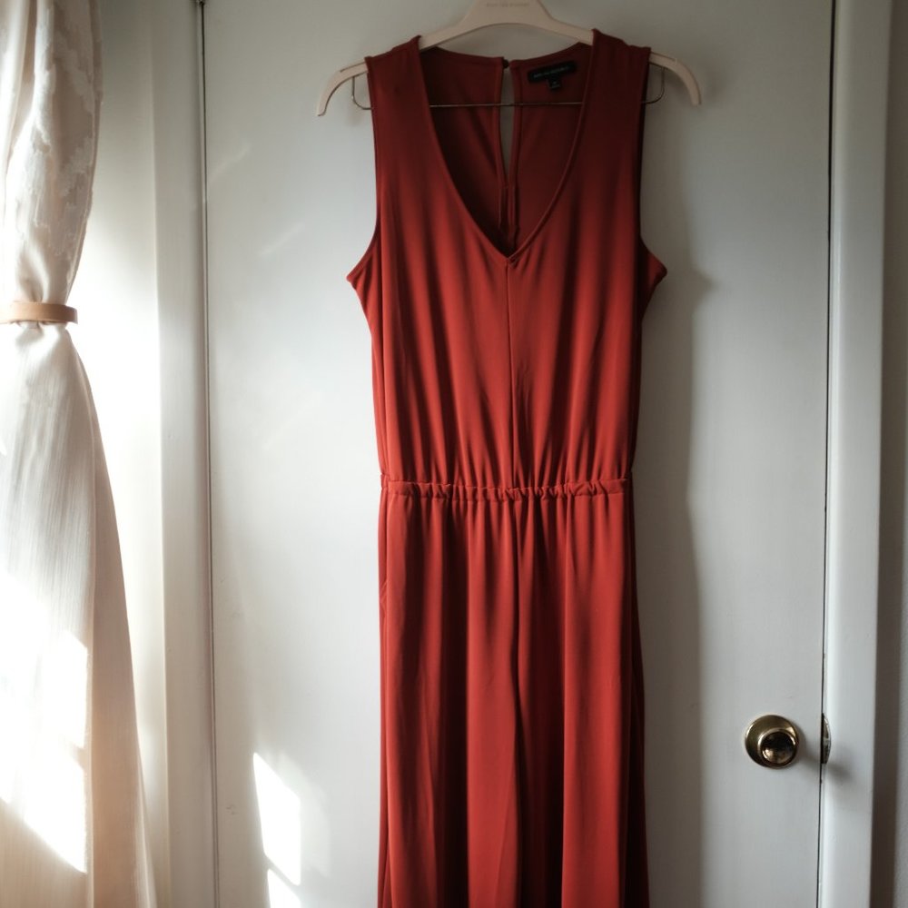 Terracotta Red Banana Republic V-neck Jumpsuit